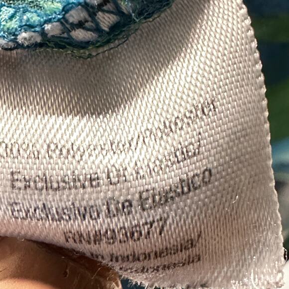 ANA A New Approach Women Babydoll Tunic Top Size L Green Blue Sheer Flowy FLAW - Picture 10 of 11